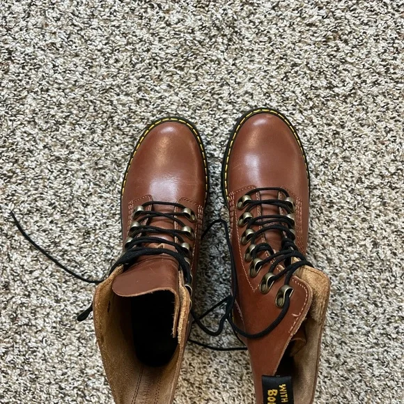 Dr. Martens Brown Combat Moto Boots with Platform Sole - Picture 3 of 3
